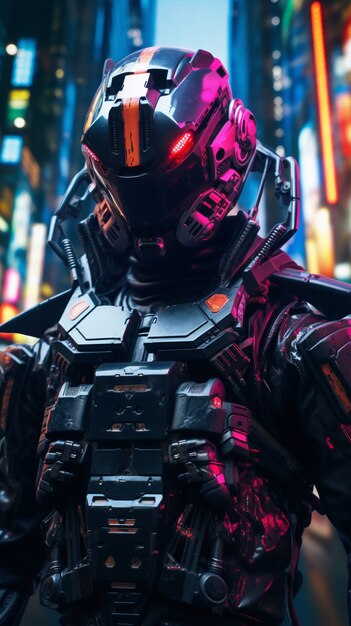cyberpunk warrior portrait