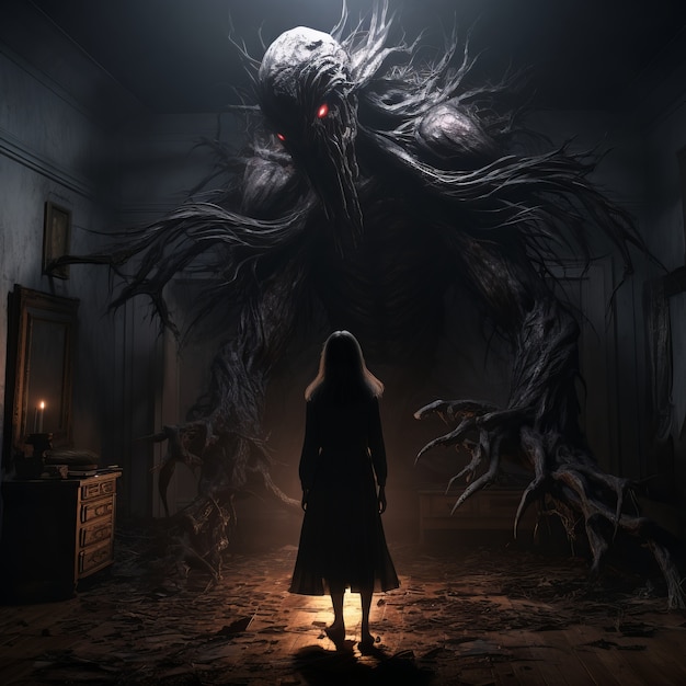 dark fantasy creature  scene