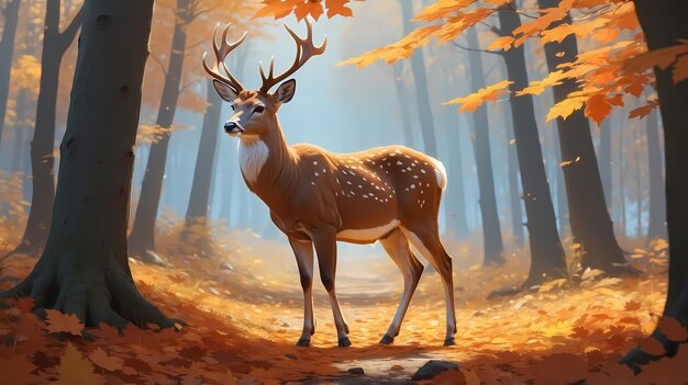 digital art style fall season illustration