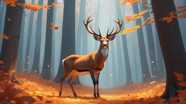digital art style fall season illustration