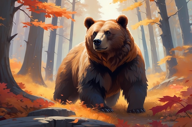 digital art style fall season illustration