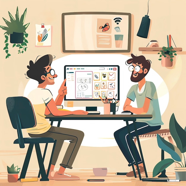 digital art style illustration of graphic designer