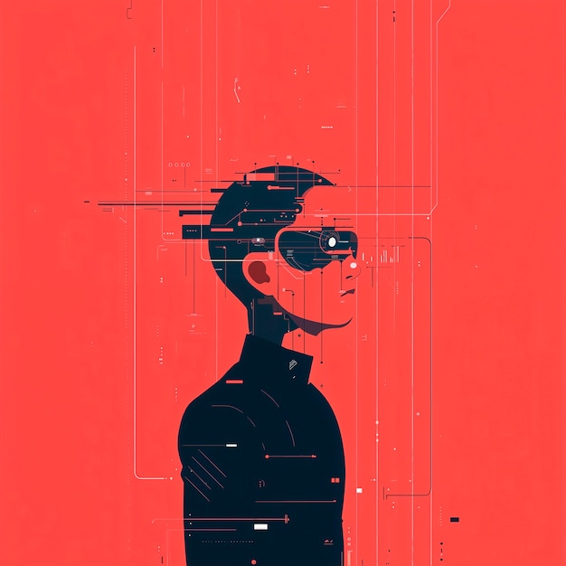 Digital kunst av AI-teknologibakgrunn