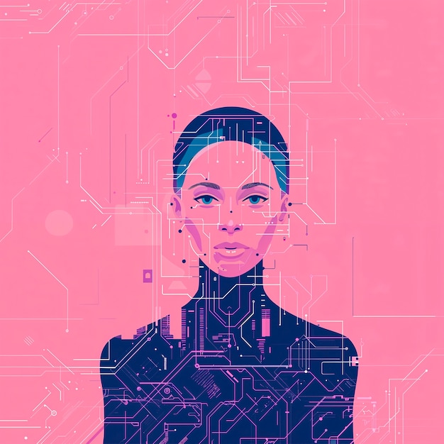 Digital kunst av AI-teknologibakgrunn