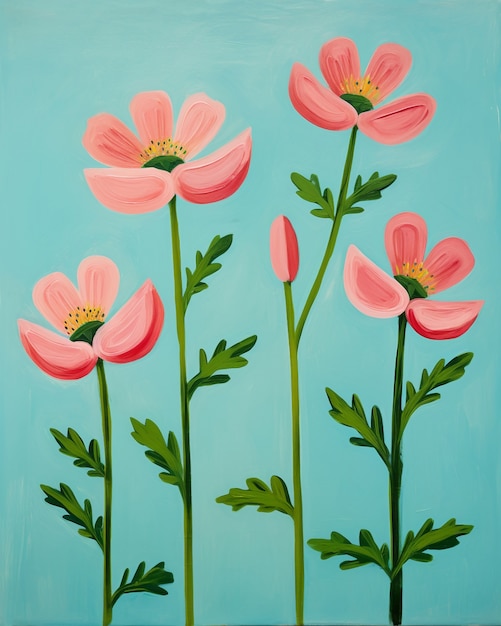 Digital kunst av organisk blomstermønster