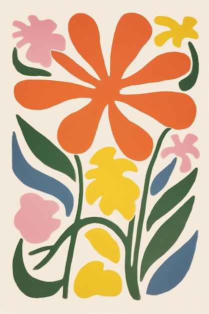 Digital kunst av organisk blomstermønster