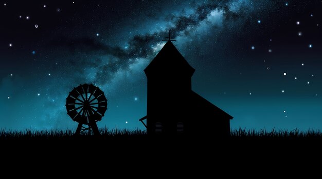Digital kunst, mørk kosmisk nattehimmel