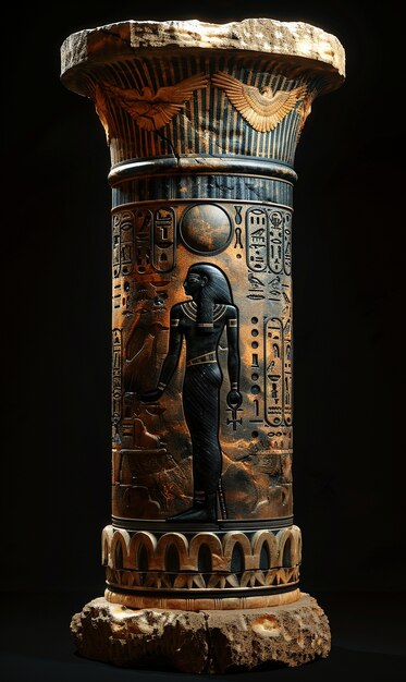 egyptian wall with hieroglyphs