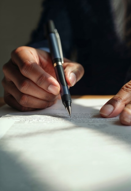 Employee working with document