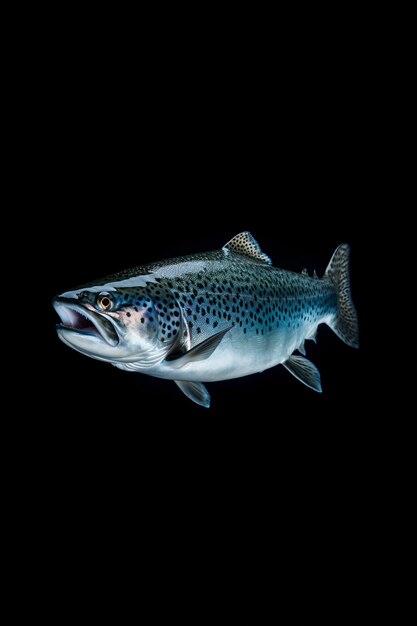 Enkel fisk med svart bakgrunn