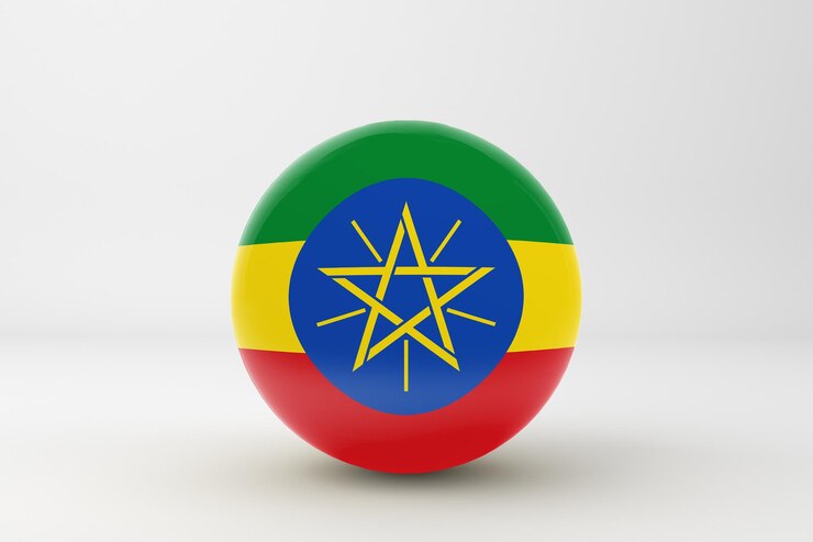 Gratis Foto ethiopia flag in white background