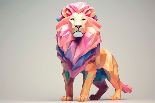 ferocious lion in studio