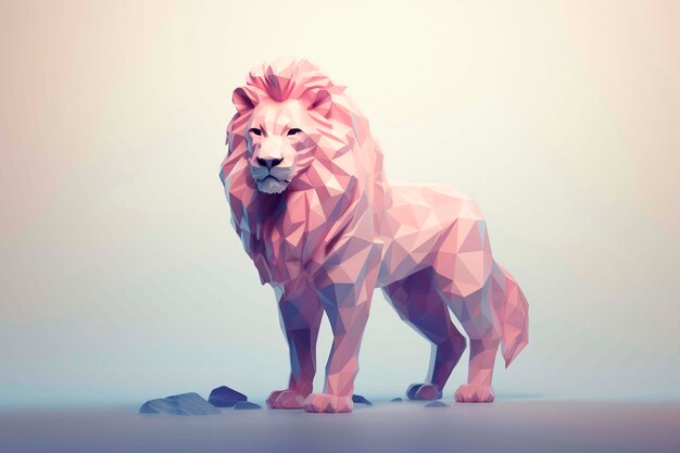 ferocious lion in studio