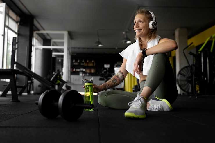 Gratis Foto full shot woman with headphones