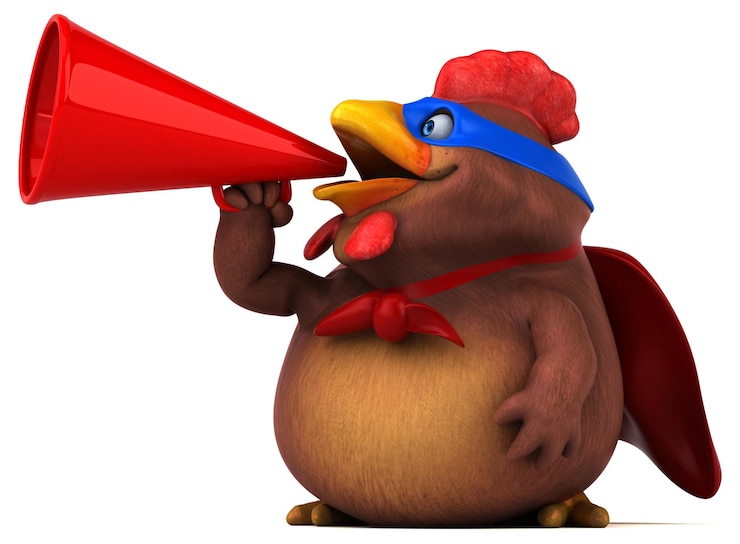 Gratis Foto fun 3d cartoon illustration of a chicken superhero