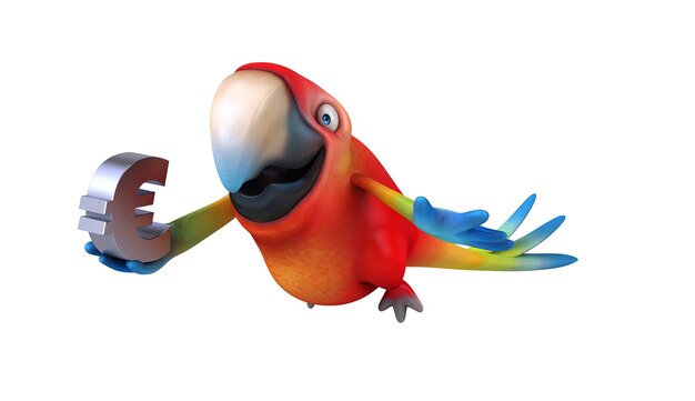 fun 3d cartoon parrot illustration