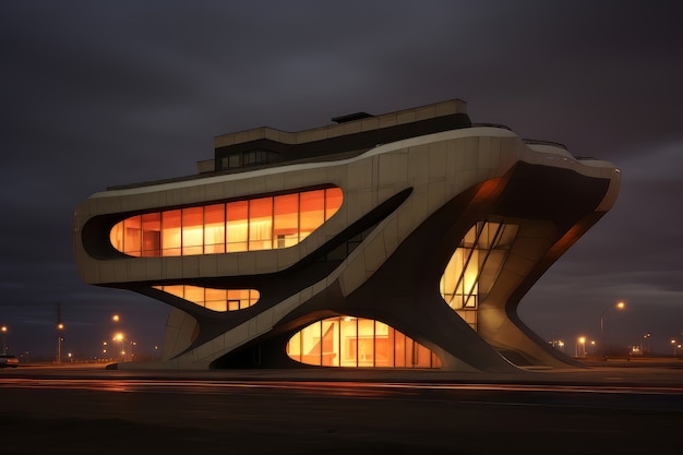 Futuristisk forretningsbyggarkitektur