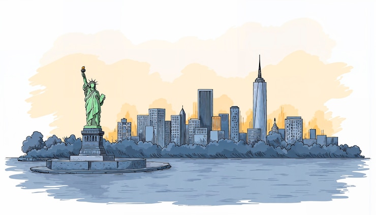 Gratis Foto hand drawn skylines illustration