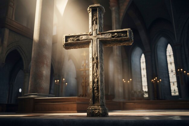Holy cross in church
