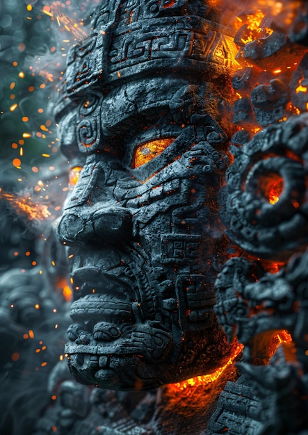 inca and mayan design sculpted in stones