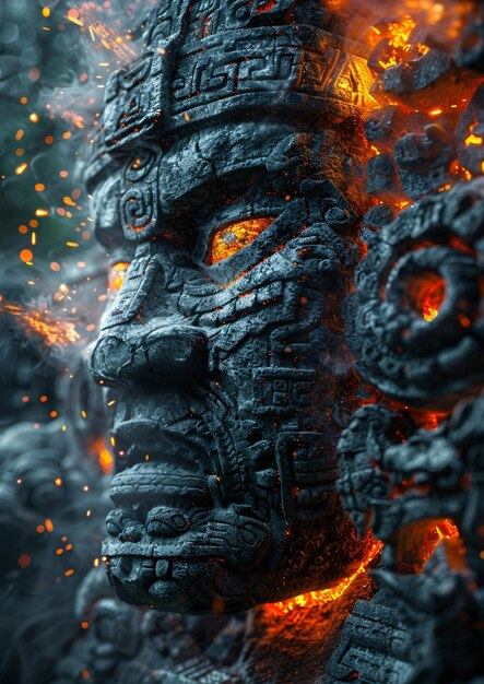 inca and mayan design sculpted in stones
