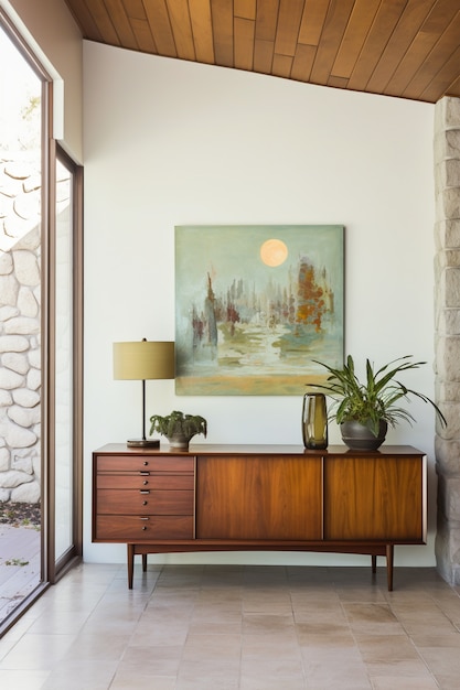 Inngangsparti med moderne møbler og design