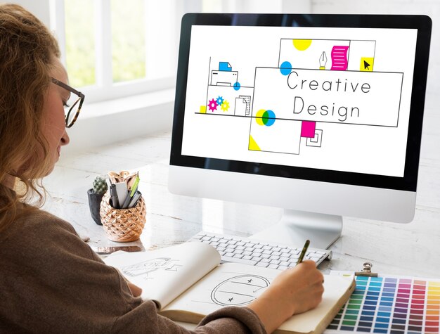 Konsept for designkreativitet med kreative ideer