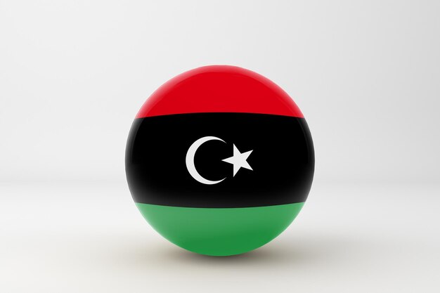 Libya Flag In White Background