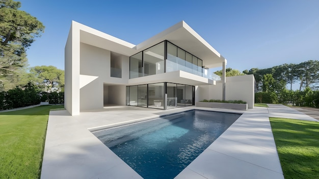 modern luxury house with a swimming pool