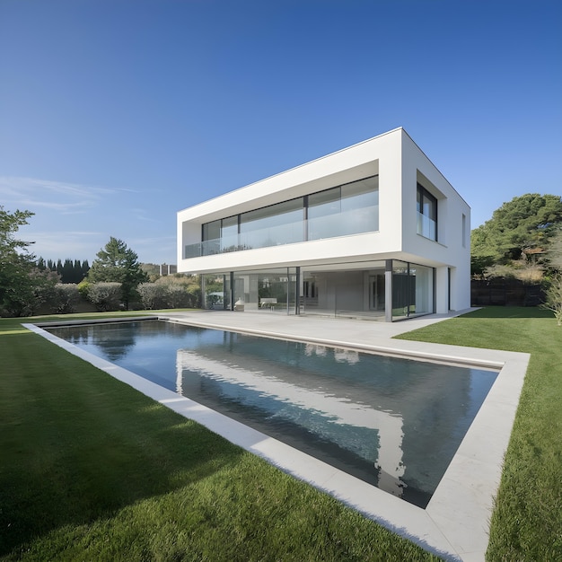 modern luxury villa with pool and contemporary design