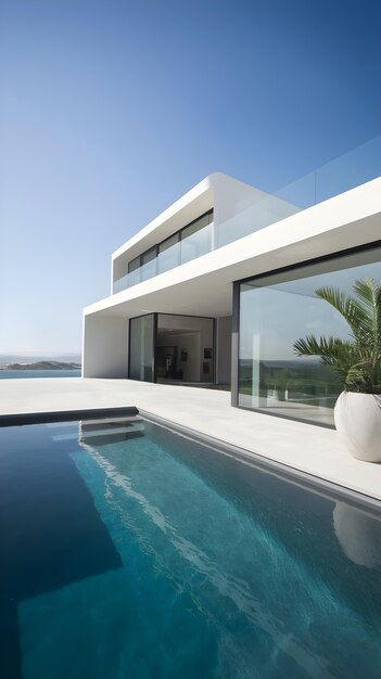 modern luxury villa with swimming pool