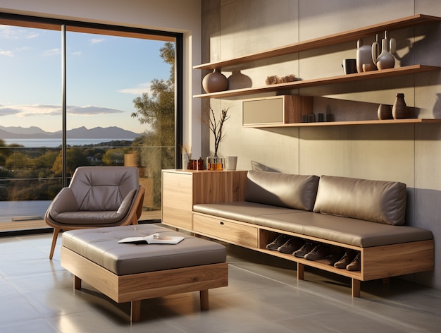 Modern styled entryway