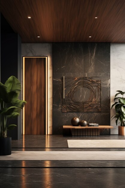 modern styled small entryway