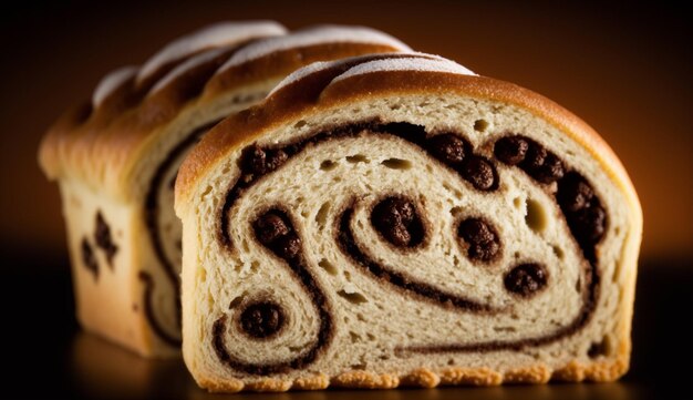 Nærbilde av gourmet søte bakevarer generert av AI