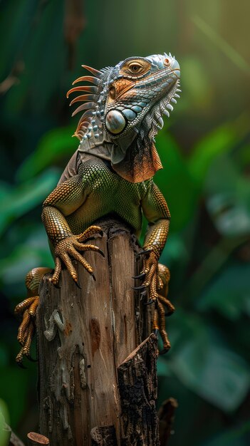 Nærbilde av iguana i naturen