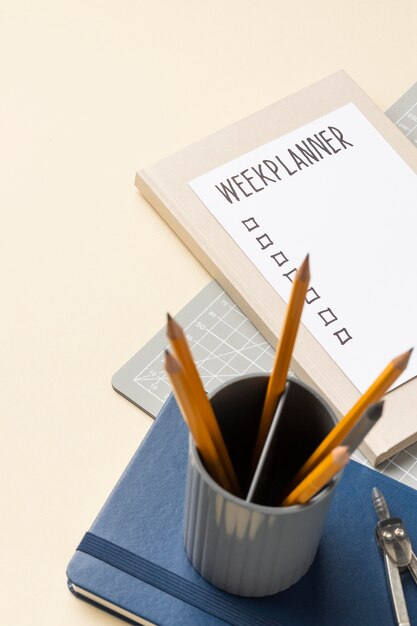 notebook with to do list on desk