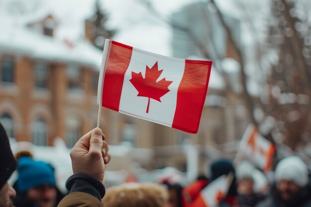 people celebrating canada day