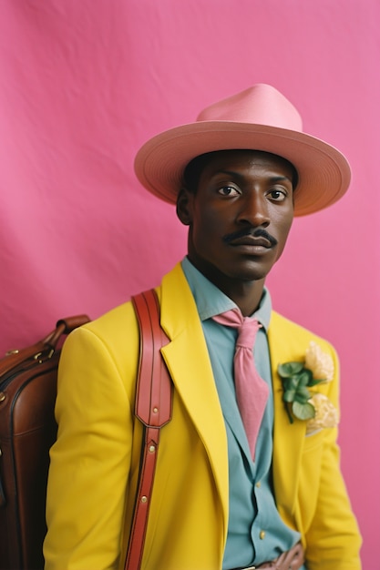 person wearing colorful fashion