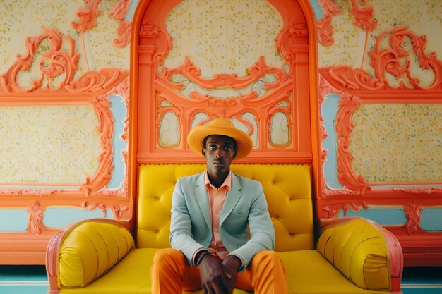 person wearing colorful fashion