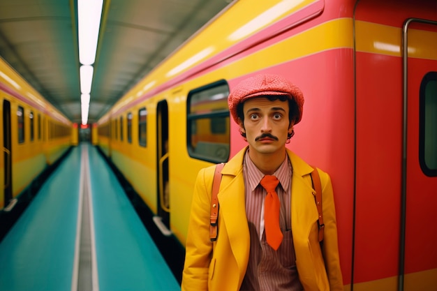 person wearing colorful fashion
