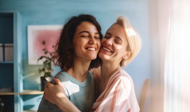 portrait of people hugging each other in honor of hugging day celebration