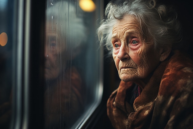 portrait of sad woman