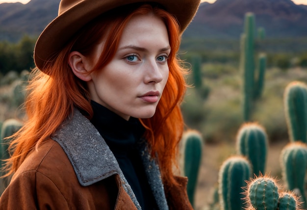Portrett av cowboy med bakgrunn ute av fokus