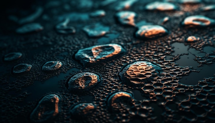 Gratis Foto raindrop splashing on wet glass pattern generated by ai