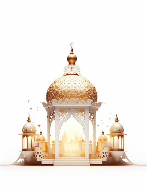 Ramadan bakgrunn med moské opplyst med lys