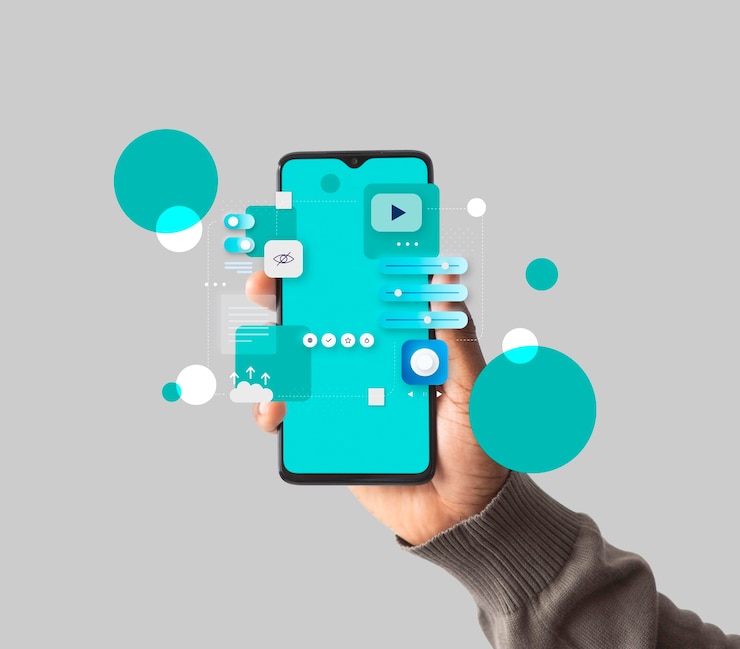 Gratis Foto representation of user experience and interface design on smartphone