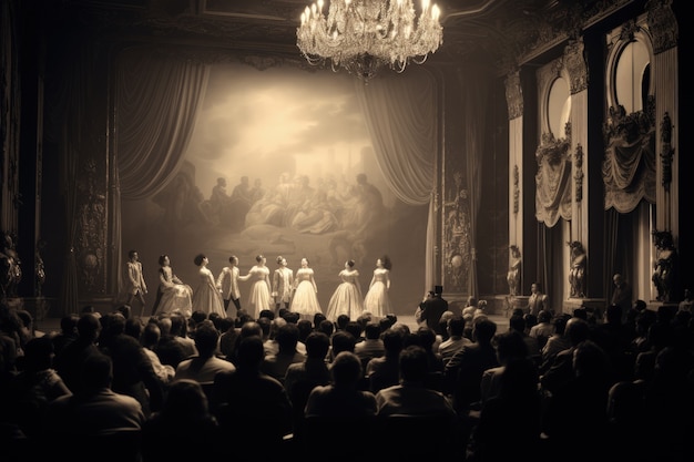 Retro world theatre day scenes