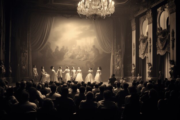 Retro world theatre day scenes