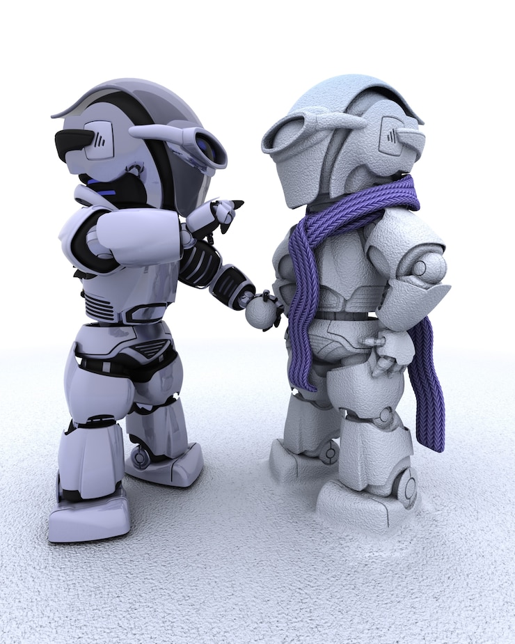 Gratis Foto robot building a snowman