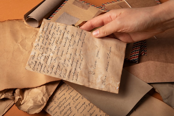 Gratis Foto side view  hand holding love letter